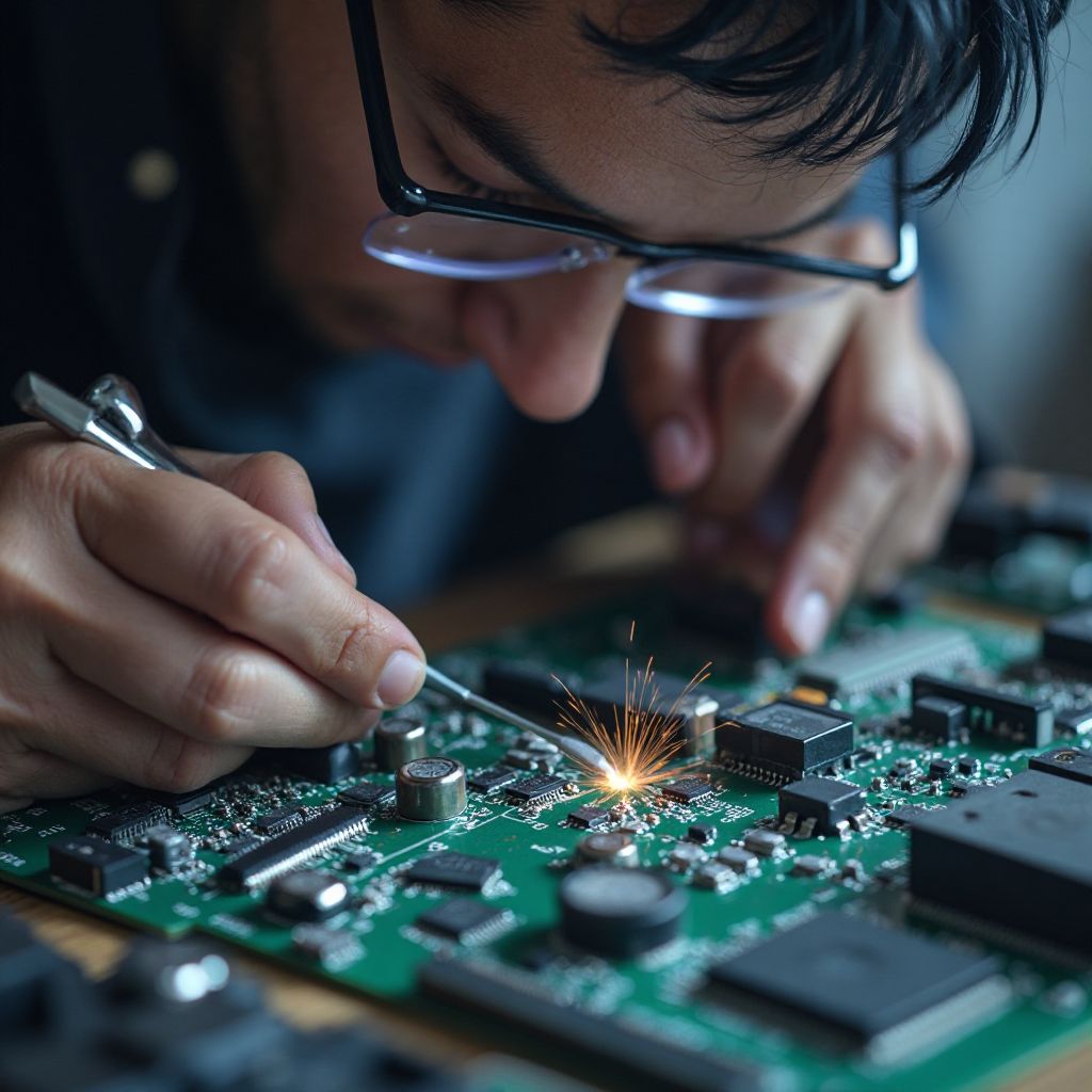 Motherboard repair in progress